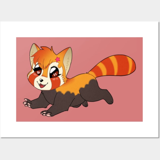 Red panda - run Wall Art by Grethe_B